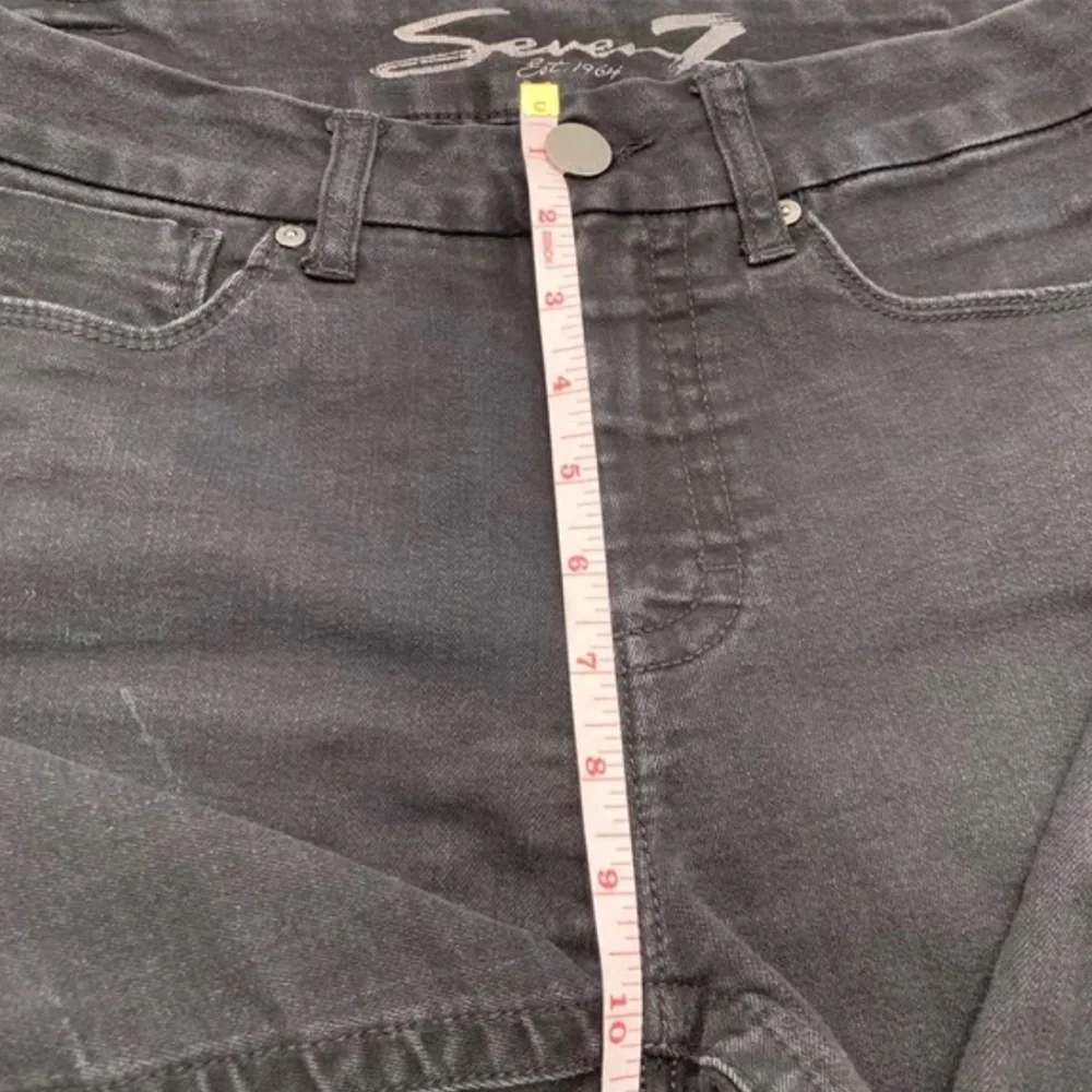 Seven 7 Womens Tummyless High Rise Skinny Jeans Size 8 Black Stretch Denim - Picture 5 of 6